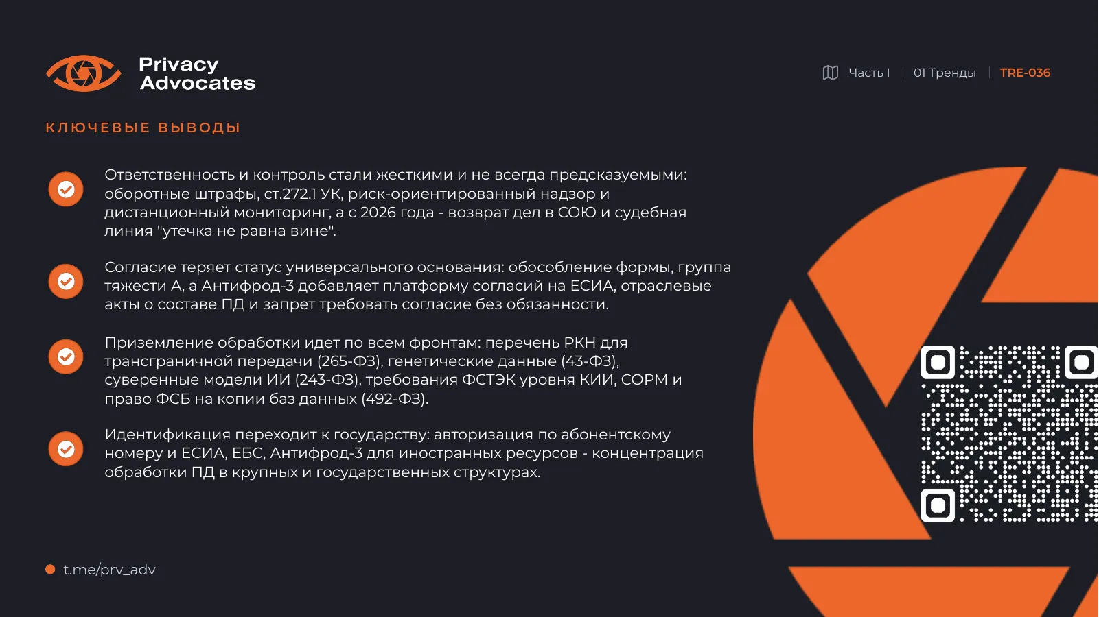 Слайд TRE-036: Ключевые выводы