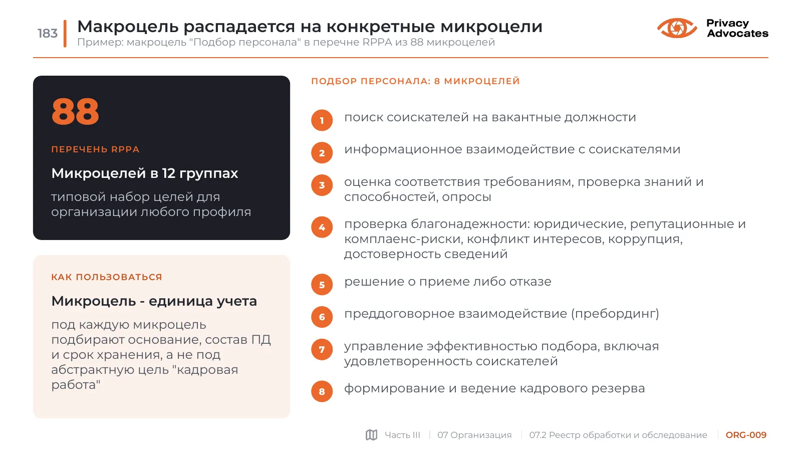 Слайд ORG-009: Макроцель распадается на конкретные микроцели