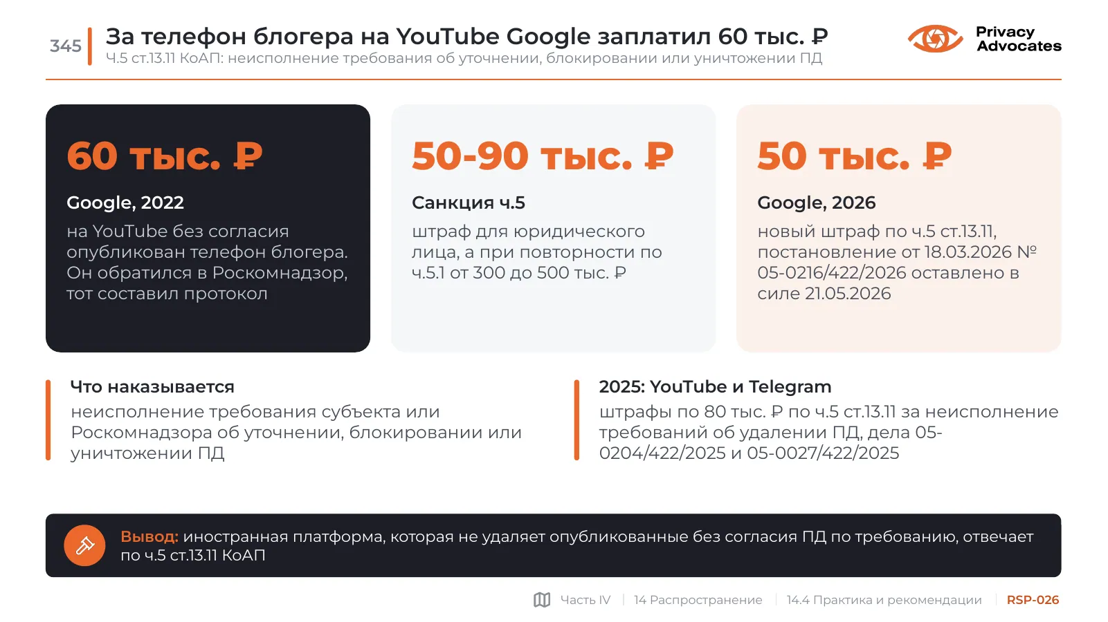 Слайд RSP-026: За телефон блогера на YouTube Google заплатил 60 тыс. ₽