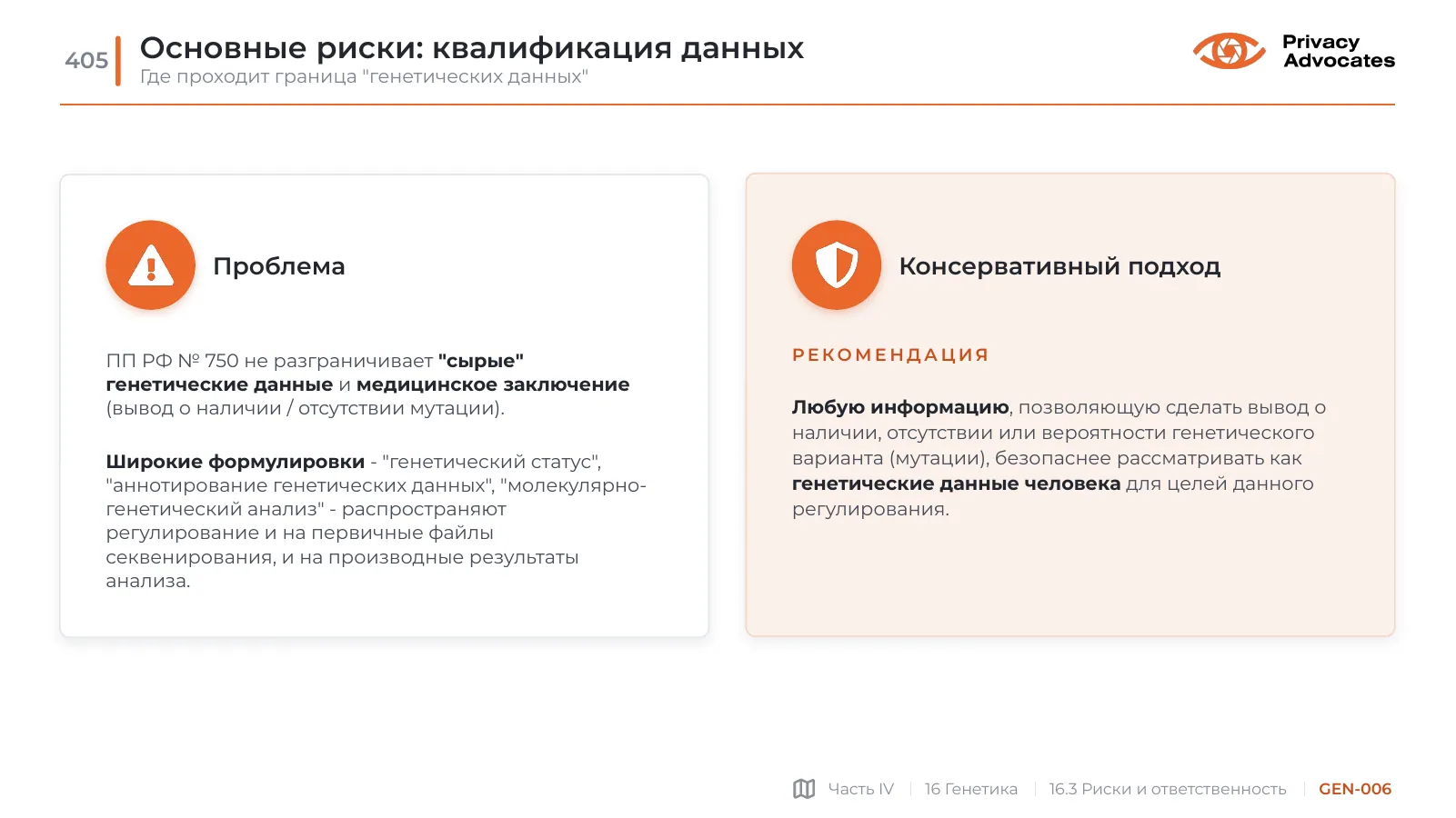 Слайд GEN-006: Основные риски: квалификация данных